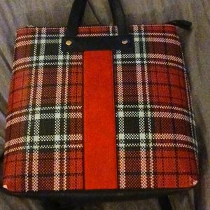 Brand new red white and white plaid booking purse.